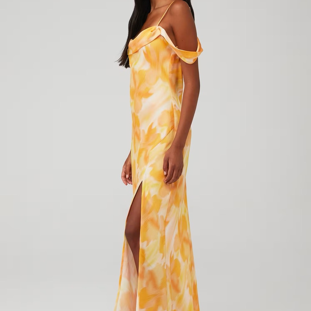 ASTR the Label orange pink off the shoulder dress